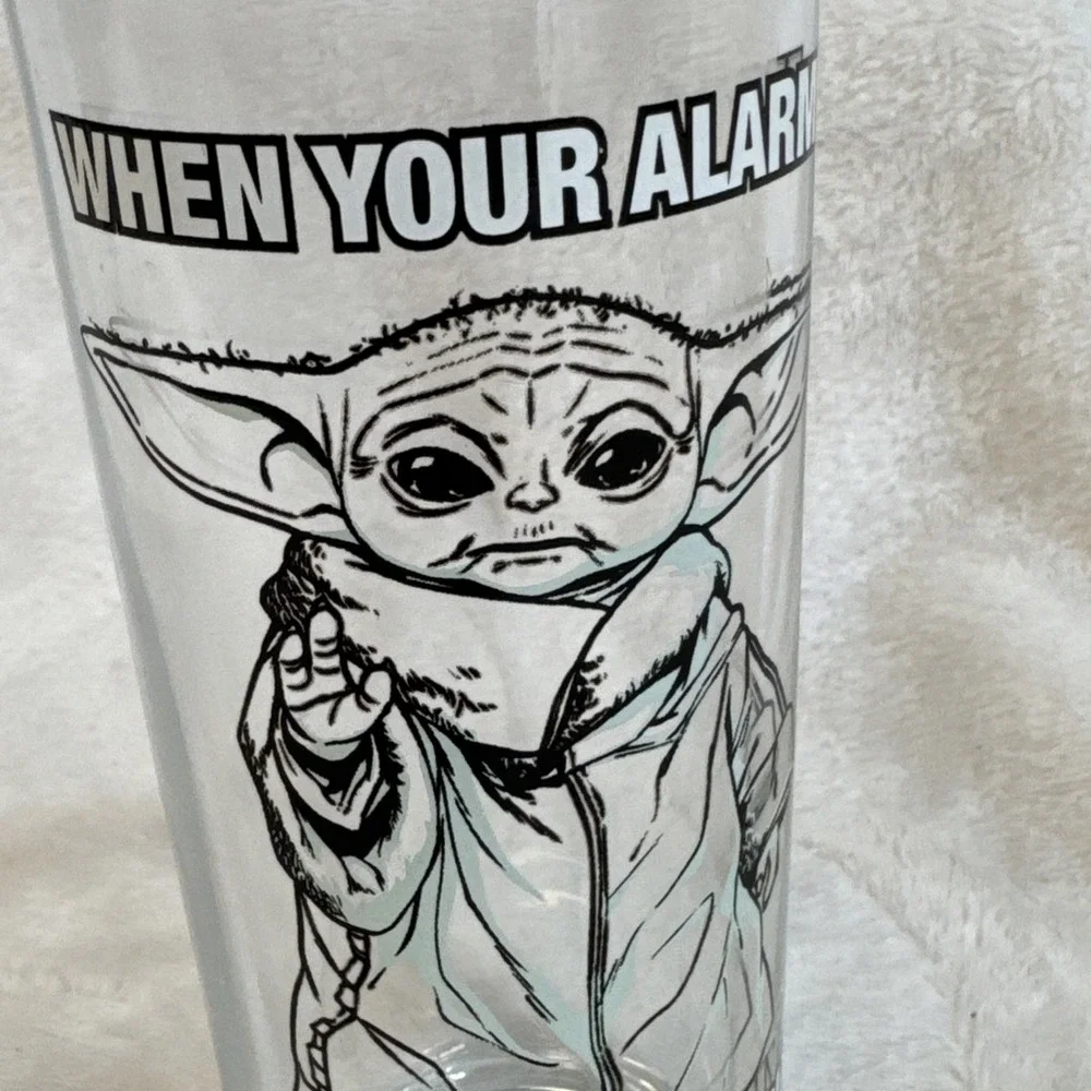 Star Wars‎ Grogu The Child When Your Alarm Goes Off Too Early Glass